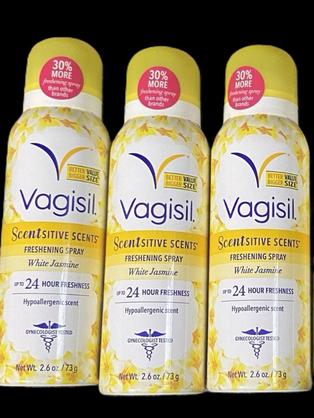 Lot of3 Vagisil Scentsitive Scent White Jasmine Freshening Spray Travel Work GYM